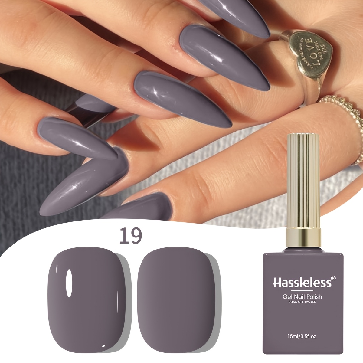 Image of Hassleless Single Pack Gray Zong-colored Quick-dry Nail Polish, Showcasing , 15ml Per Bottle, Durable And Long-lasting, Ideal For Romantic Dates, Celebrations, And Daily Use, Charm To Your Fingertips