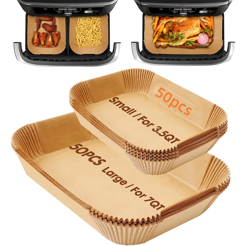 10.4l+5.2l Large Rectangular Air Fryer Liner Set, Suitable For Dz071 7-quart/11-quart And -quart Flexible Basket, Easy-to-clean Pan