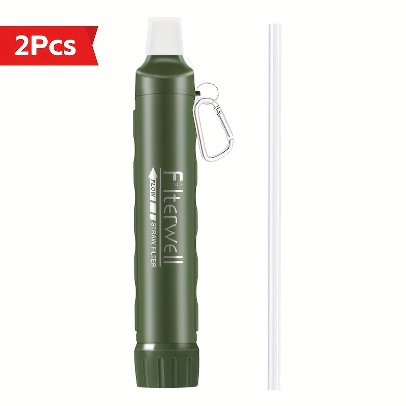 2/4pcs, Personal Water Filter Straw, Mini Water Purifier, Survival Gear For Hiking, Camping, Travel And Emergency Preparedness