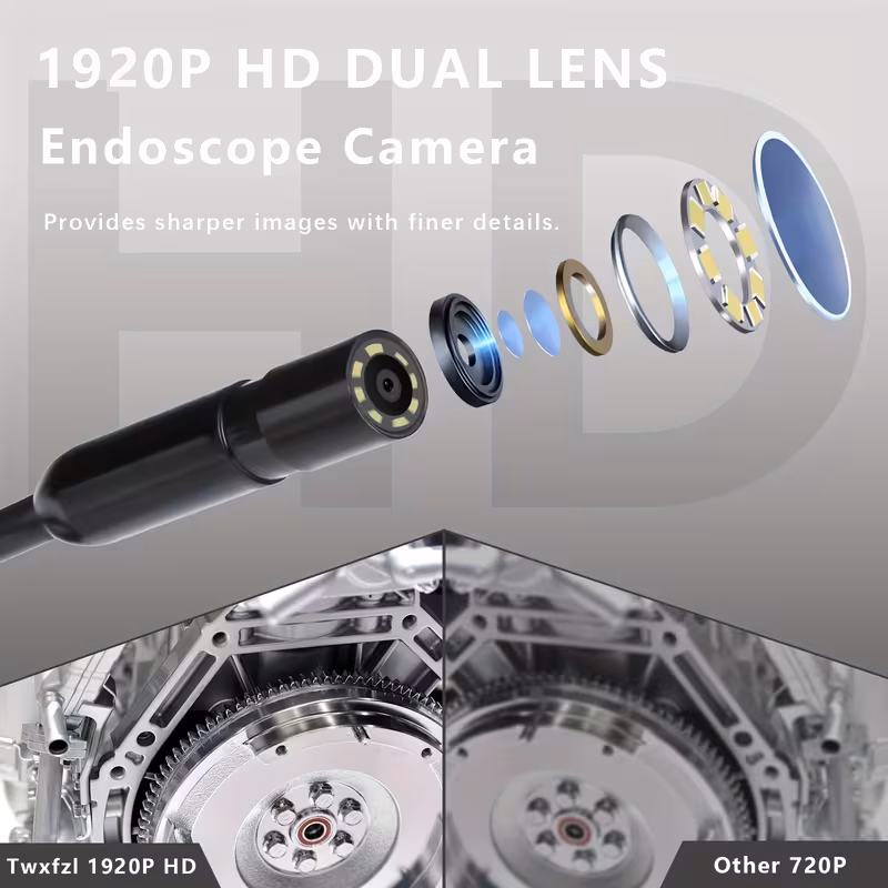 endoscope camera with light 1920p hd endoscope featuring 8 adjustable led lights ip67 waterproof semi rigid snake inspection camera compatible with for iphone and phones Product details 1