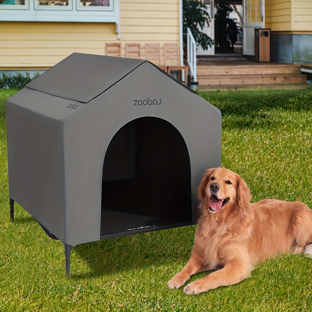

Zooba 42" Outdoor Dog House For Large Breeds, Durable Large Dog Shelter With Weatherproof 600d Pvc Canopy, Breathable 2x1 Textilene Fabric Elevated Dog Bed, Xl Dog Kennel For Outside Use