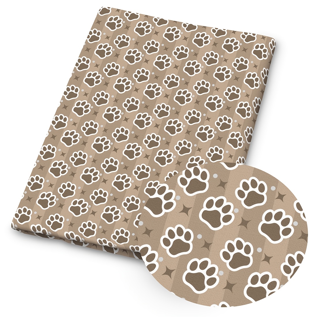 TEMU Tissu 1 pièce à imprimé d' de pattes de chien - 59 x 19,68 pouces (150 x 50 cm) Tissu en polyester prédécoupé avec d'os et de gamelle pour