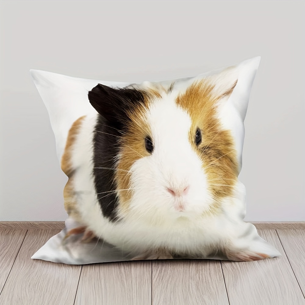 

1pc Throw Pillow Covers Funny Small Guinea Pig Sitting Pillowcase Decor For Room Bed Chair, 18x18 Inch