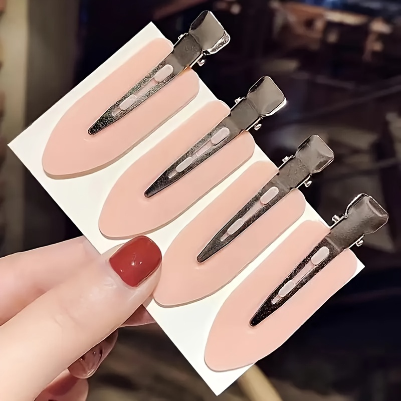TEMU 4pcs Hair Clips, Hair Clips, Duckbill Clips, No Indentation Alligator Clips, Women's Straight Hair Clips, Hair Clips, Side Hair Clips, Salon