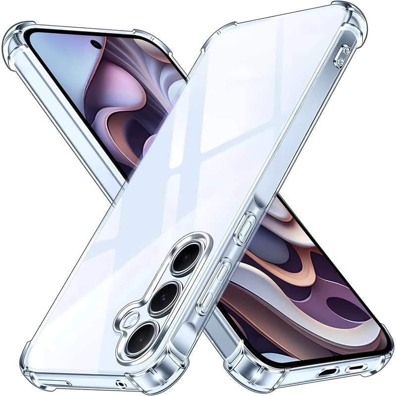 original transparent shockproof phone case compatible with samsung galaxy s24 s23 s22 s21 s25   featuring a soft tpu back cover accessory