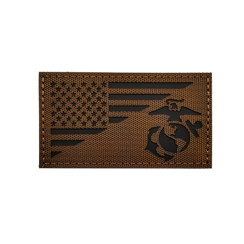 

1pc Reflective Us Flag & Emblem Patch, Night Visibility Fabric Material, Military-style Accessory