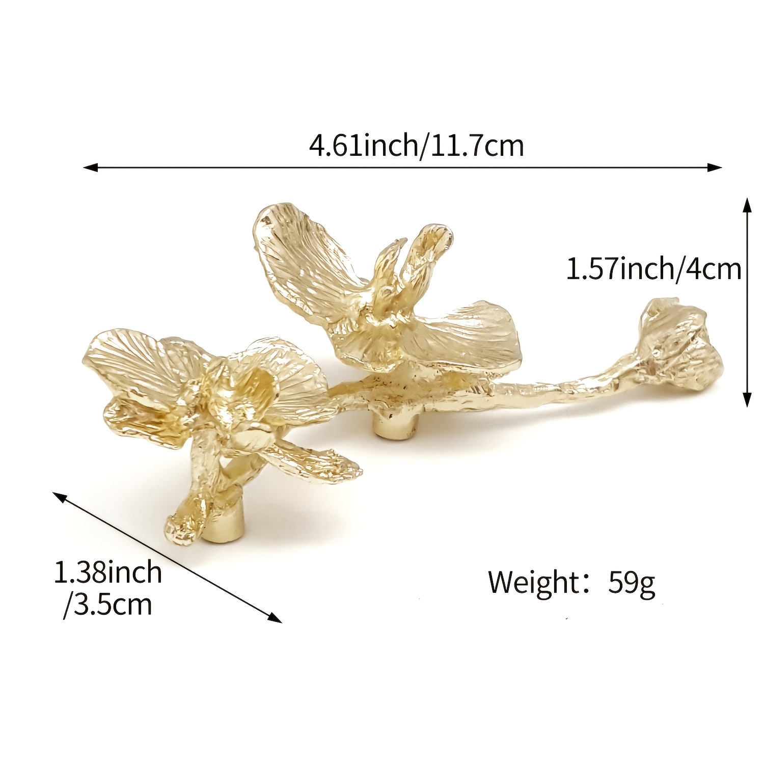 TEMU 1pc, Rose Branch Drawer Pull, Decorative Floral Cabinet Door Handle, Flower Knob. Suitable For Dressing Tables, Wardrobes, Cabinet Furniture