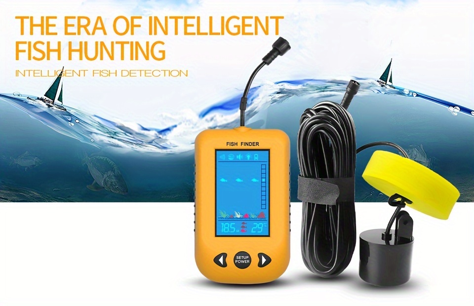  LUCKY Sonar Portable Fish Finder Transducer Wired Water Depth  Finders Boat Kayak Transducer Fish Finder Handheld Fishing Gifts for Men :  Electronics