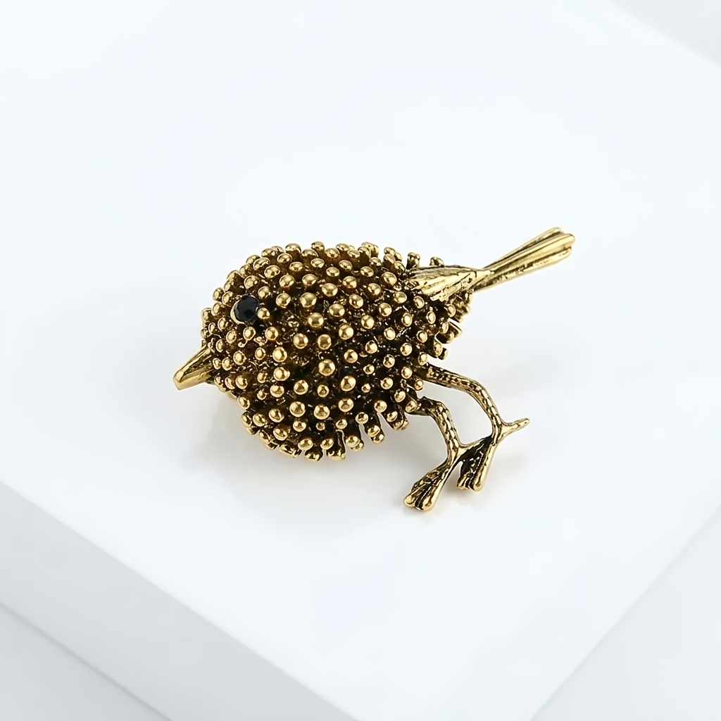TEMU broche de pájaro estilo coreano con pedrería, ramillete de animal vintage, accesorio para traje para