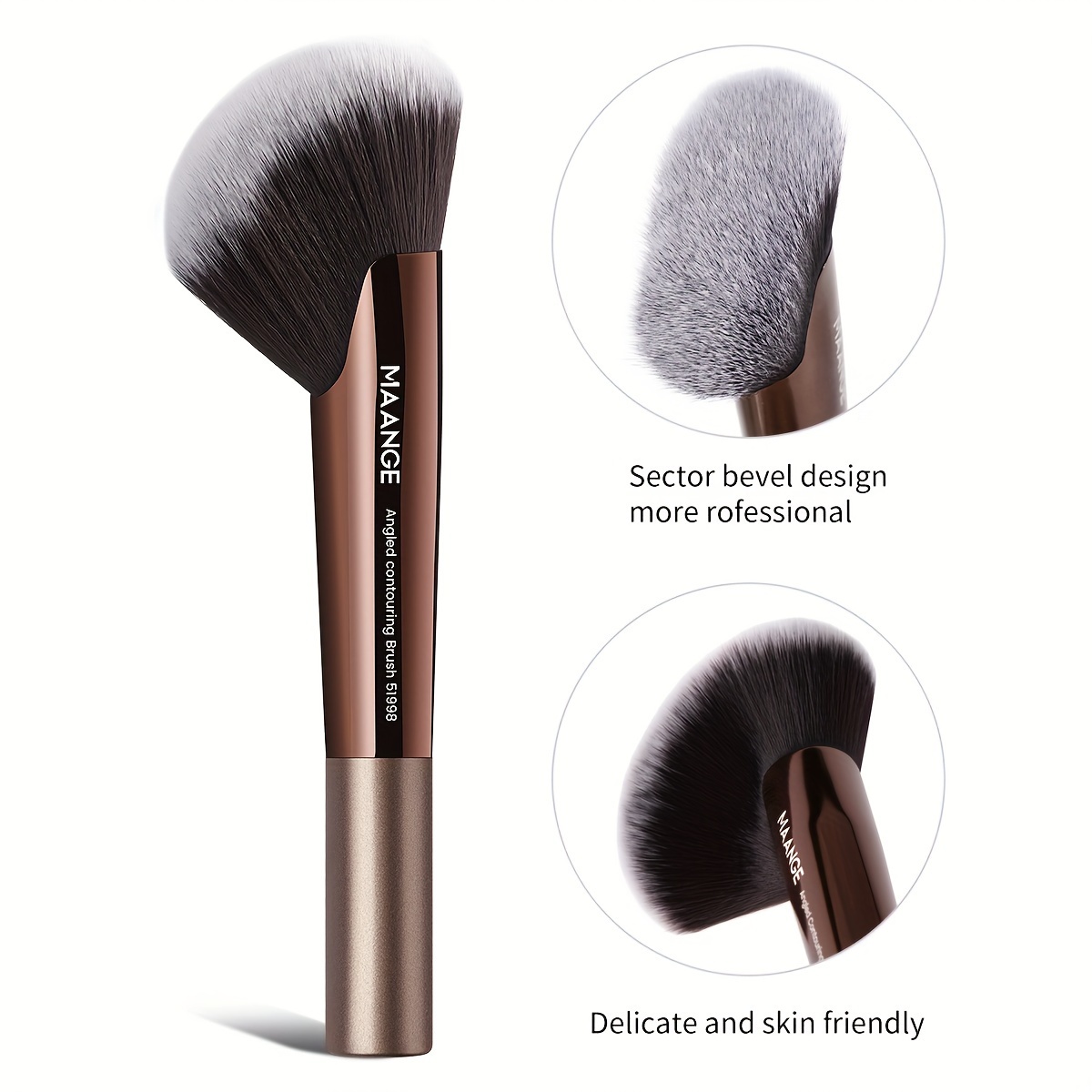 

Maange Professional Fan Makeup Brush - Soft Nylon Bristles, Aluminum Handle For Blush, Powder & , Portable & Skin-, Perfect Gift For Women, Makeup Accessories