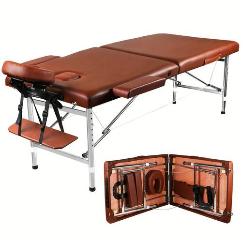 portable massage table foldable massage bed tattoo table spa bed lightweight lash table folding salon facial bed for esthetician eyelash home physical relax table 2 section adjustable height