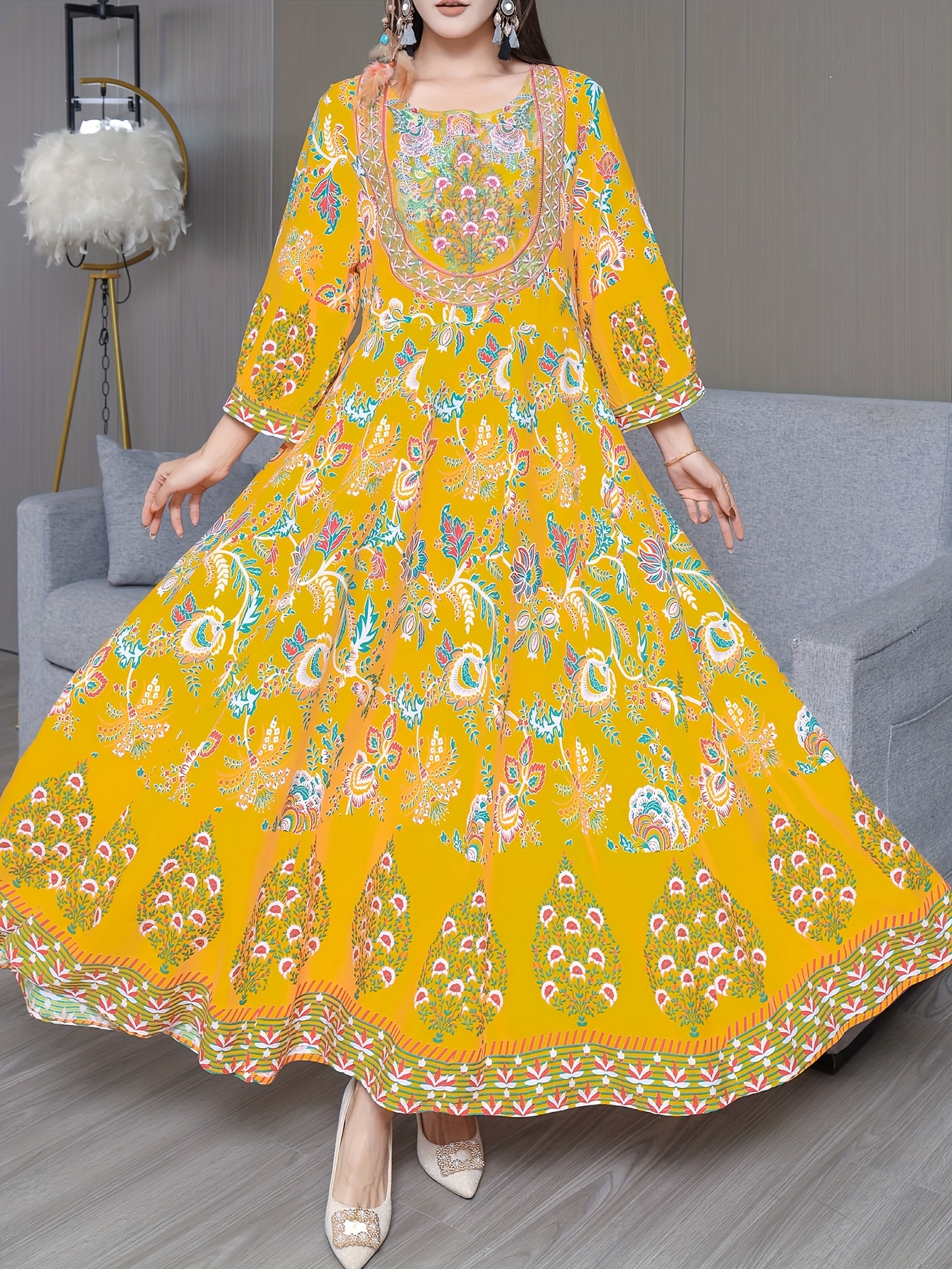 fitted lace wedding dress Vintage 1970s Indian Cotton Dress main image 1