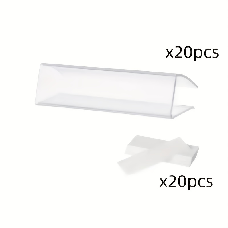 Image of 40 Durable Pvc Shelf Clips, Suitable For Labeling - Clear Product Clothing Label Clips, With White Cards, Easy To Organize And Showcase Products
