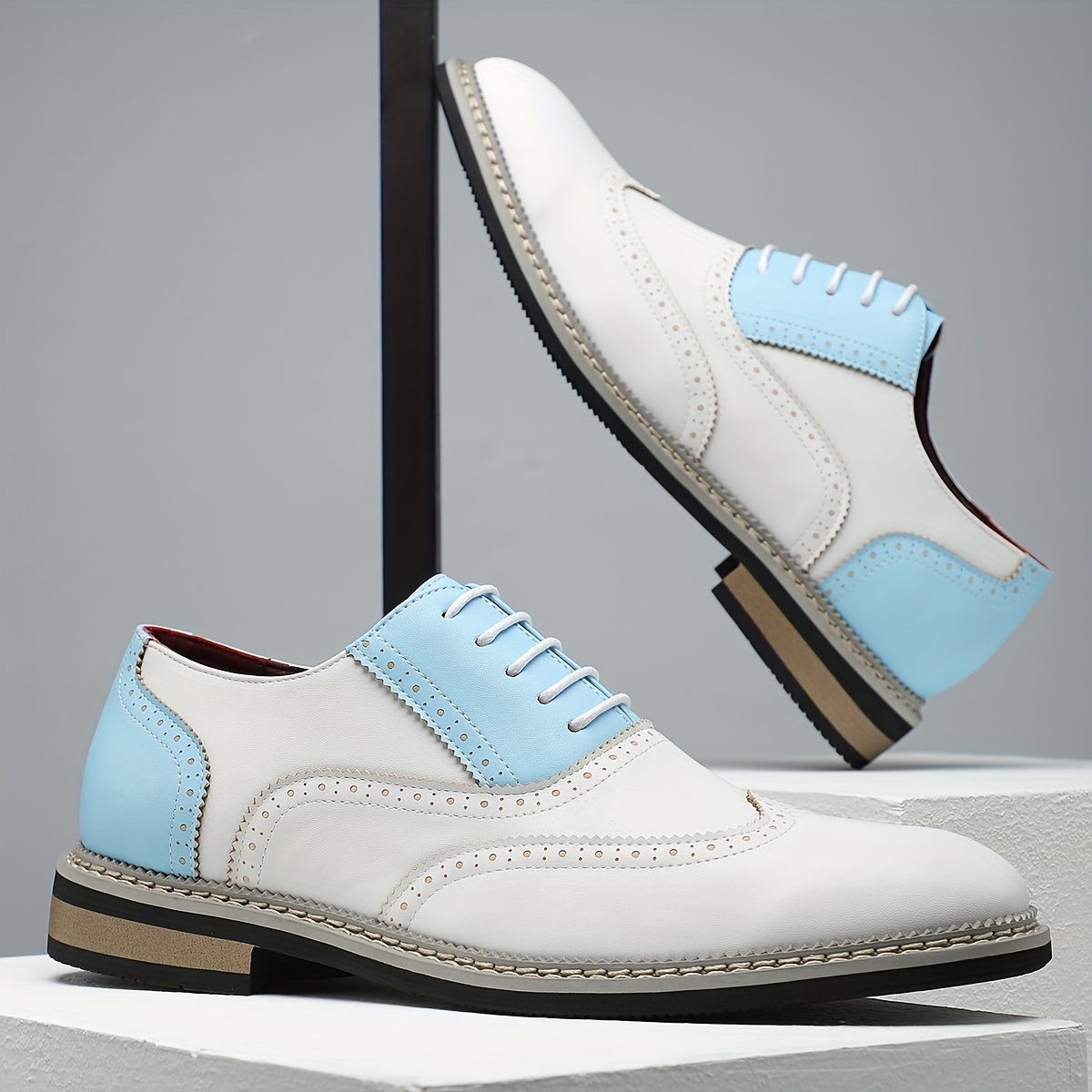 wedding dress with blue shoes Men Dress Shoes-Brayden Navy – Men Suits Direct main image 0
