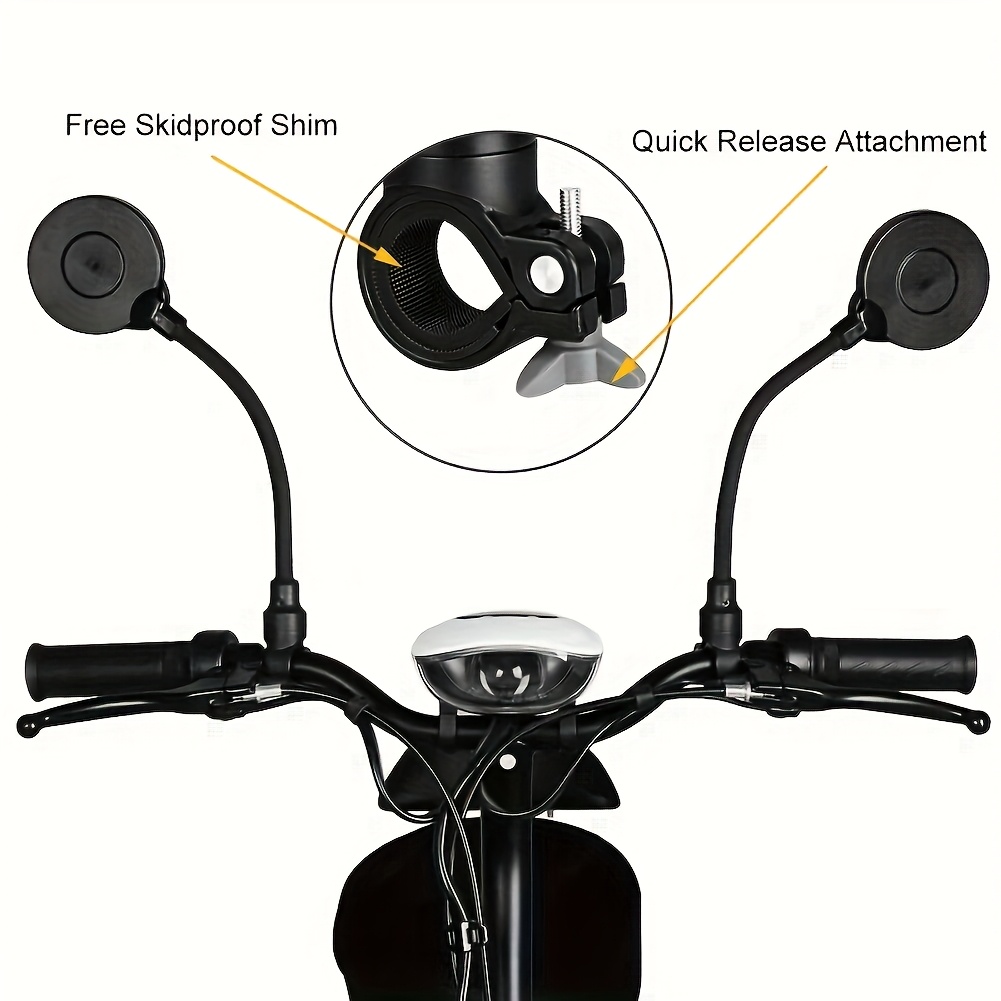 1pc adjustable bike rear view fit flexible gooseneck handlebar mount convex design for ideal for road bicycles bicycle rearview convex design pvc construction bike details 2