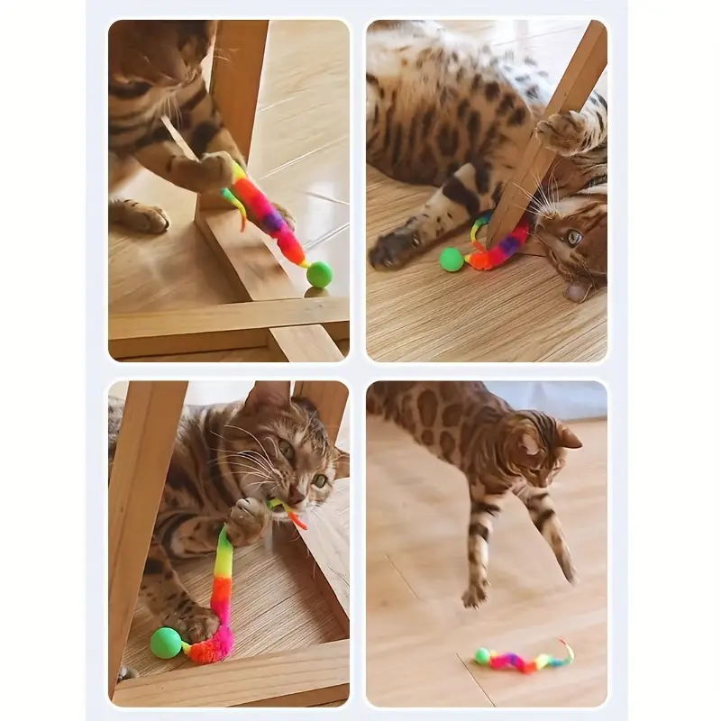 2pcs cat interactive toys colorful bouncing ball pet educational teaser toys indoor cat plush toys Product details 6