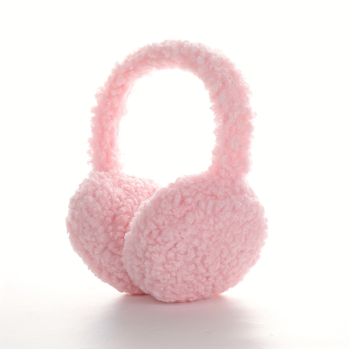 Soft Beige Ear Muffs Winter Headband with Fleece Lining