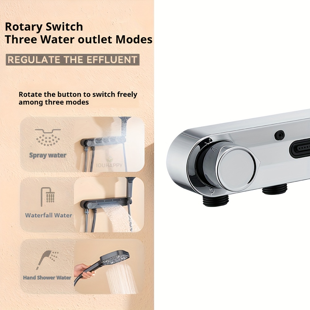 Multifunctional Wall-Mounted Handheld Shower Head with Adjustable Arm