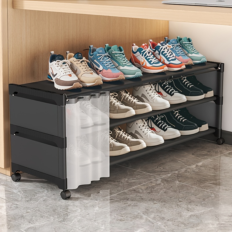 

Winter Shoe Shelf College Student Dormitory Bed Under Dust-proof Table Simple Extended Shoe Cabinet Rental Storage Storage Objects Space-saving Storage Box Plastic Material With Under Storage Box