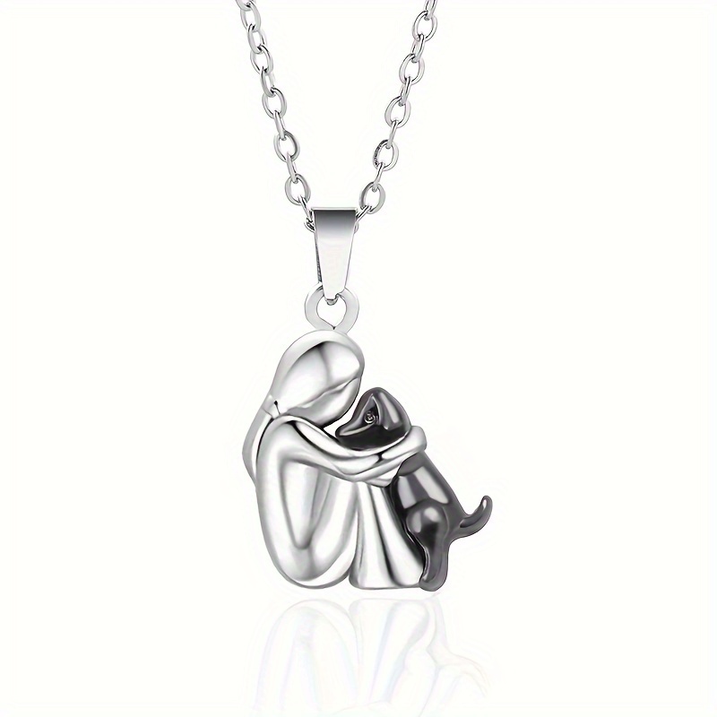hug pendant necklace with pet dog womens necklace for animal dog pet lovers gift 8