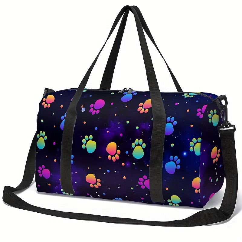 Durable Creative Duffle Bag, Large Capacity Training Shoulder Bag, Dog Printed Themed Neutral Storage Bag