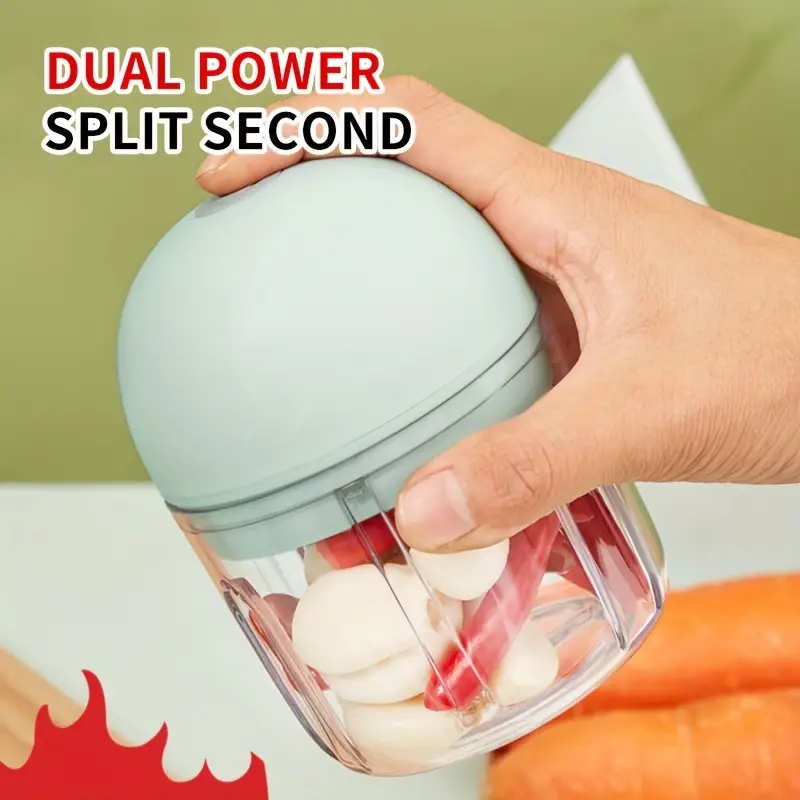 electric mini garlic mincer usb rechargeable 250ml food processor with 1000 rpm motor portable handheld design for garlic onion ginger chili vegetables appliance for garlic crusher vegetable chopper modern kitchenware durable plastic body Product details 7