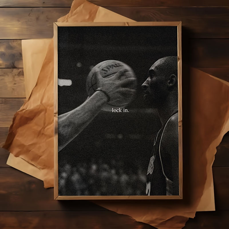 TEMU Piatto 2D, 1 pezzo, Senza cornice, Piatto 2D, da parete ispiratrice "Blocca " �� Poster di basket in e , Stampa sul , �� SH73, Divertente pittura