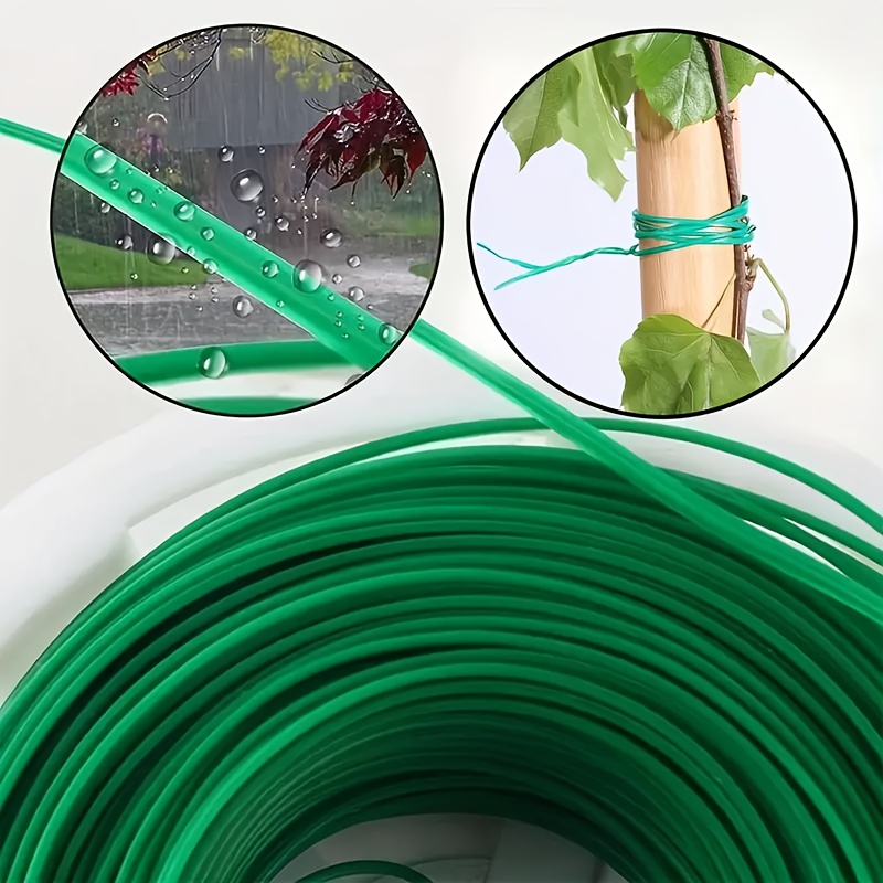 Fil De Fer Pour Attacher Les Plantes Abiyou - 4 Rouleaux De 100m - Vert - Avec Coupe-fil Intégré - Jardinage Et Bricolage