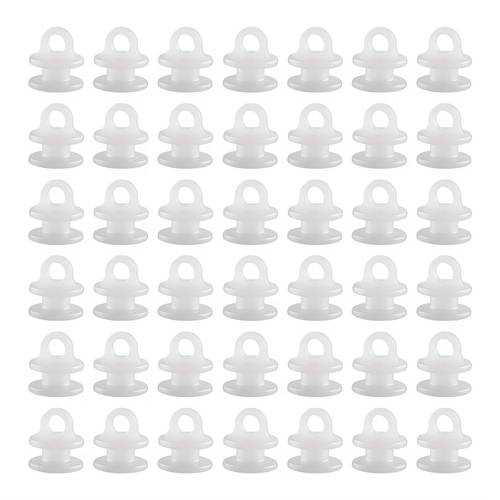 50pcs heavy duty white plastic curtain track rollers sliders with tool free installation curtain hooks for rv tracks compatible with eyelet pencil curtains to wood metal rails