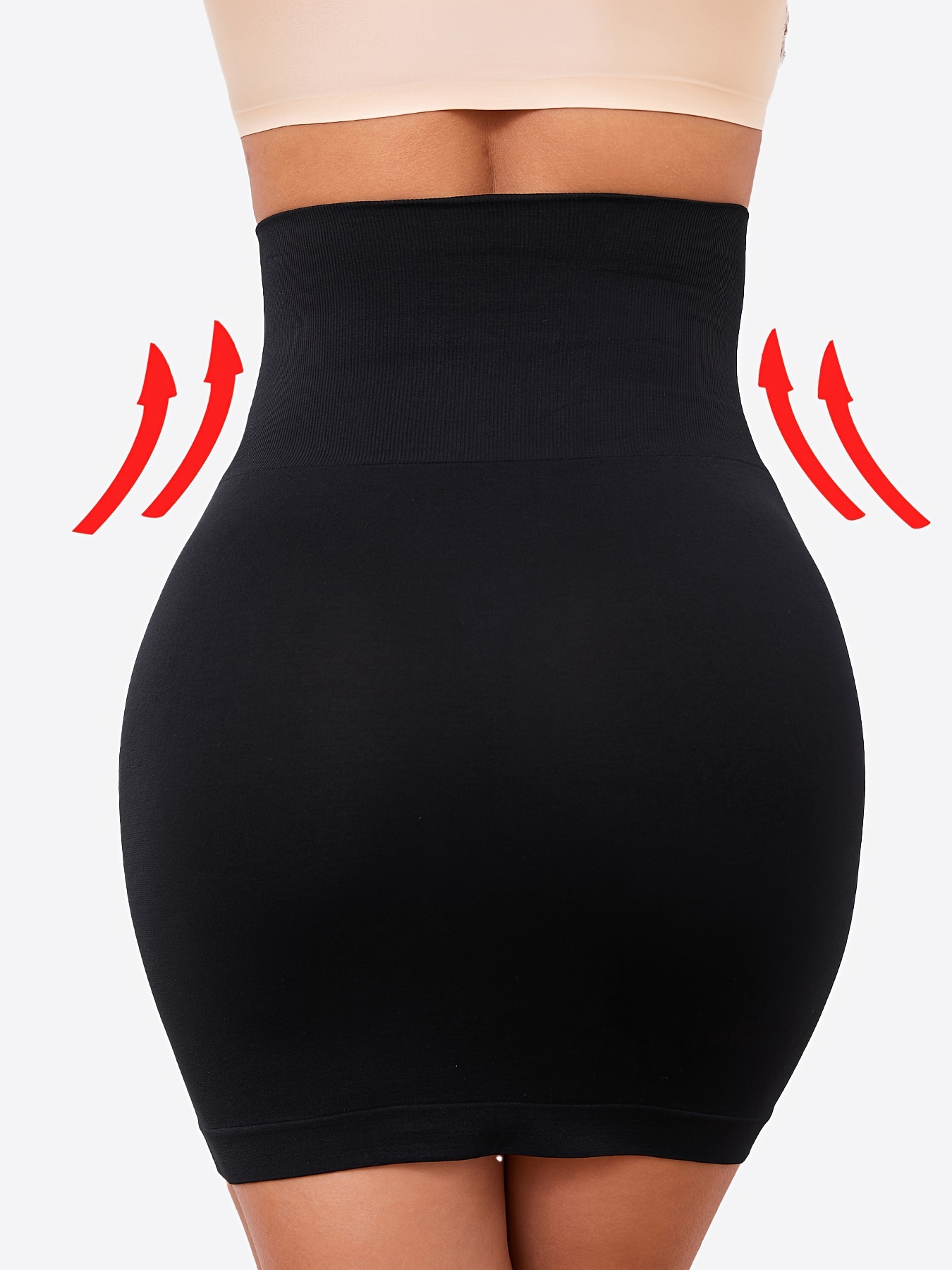 Womens High Waist Seamless Half Slips Skirt Body Shaper High Waist