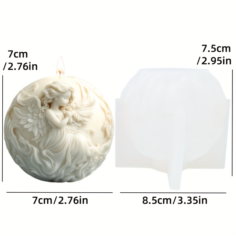 Holy Spherical Candle Silicone Mold Wings Relief Candle Mold God Pattern Resin Plaster Mold Decorate Holiday Gifts