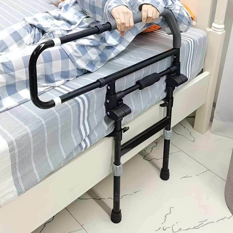 

Adjustable Bed Rail For Adults, Seniors - Foldable Bedside Safety Handrail - Sturdy Steel Material, & Height Adjustable Bedroom Support Handle