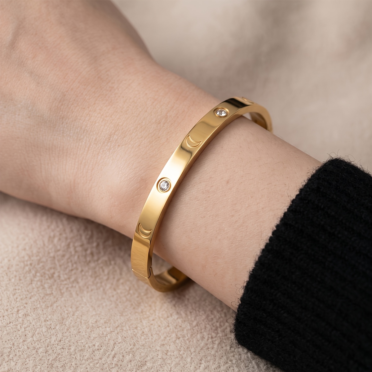 3pcs Soft Atmospheric Stackable Bangles, Gentle and Elegant