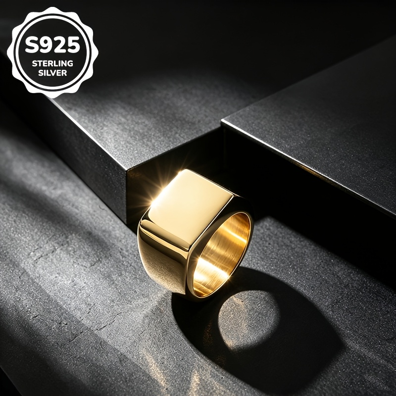 Image of 1pc S925 925 Silver Ring, Exquisite And Fashionable With A . Yet Elegant, Suitable For Men And Women. High-quality Jewelry. Sizes 7-12. Casual Wear Or Parties