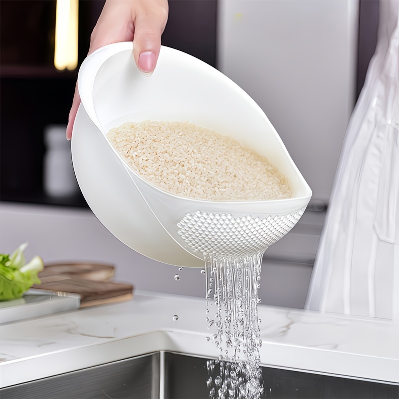 Kitchen Plastic Rice Bowl with Integrated Filter