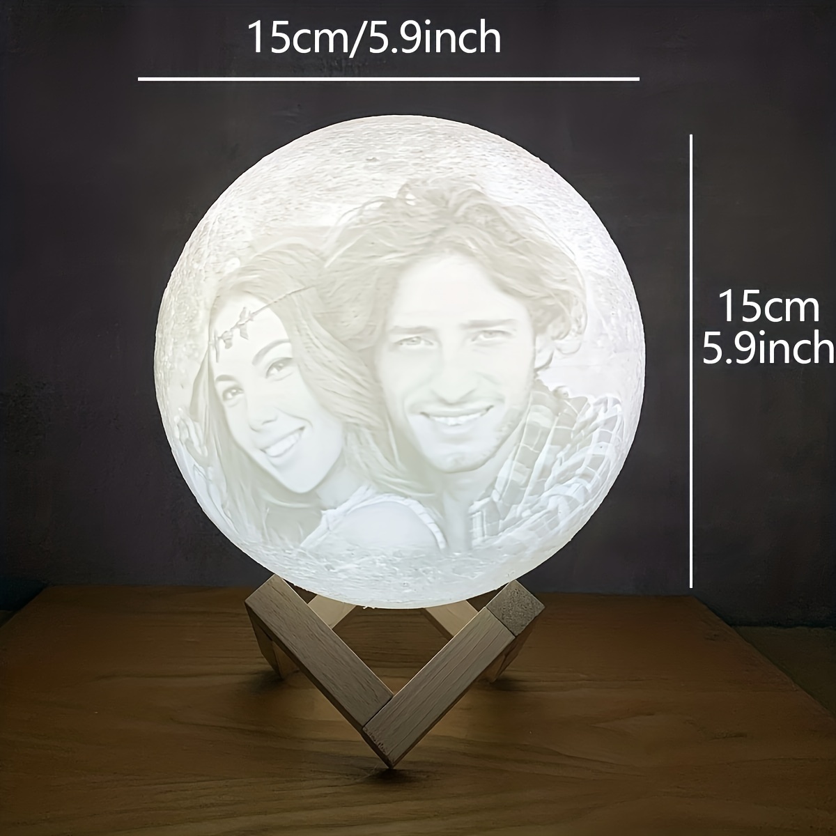 Custom 3d Photo Moon Lamp Personalized Photo Light Modern - Temu