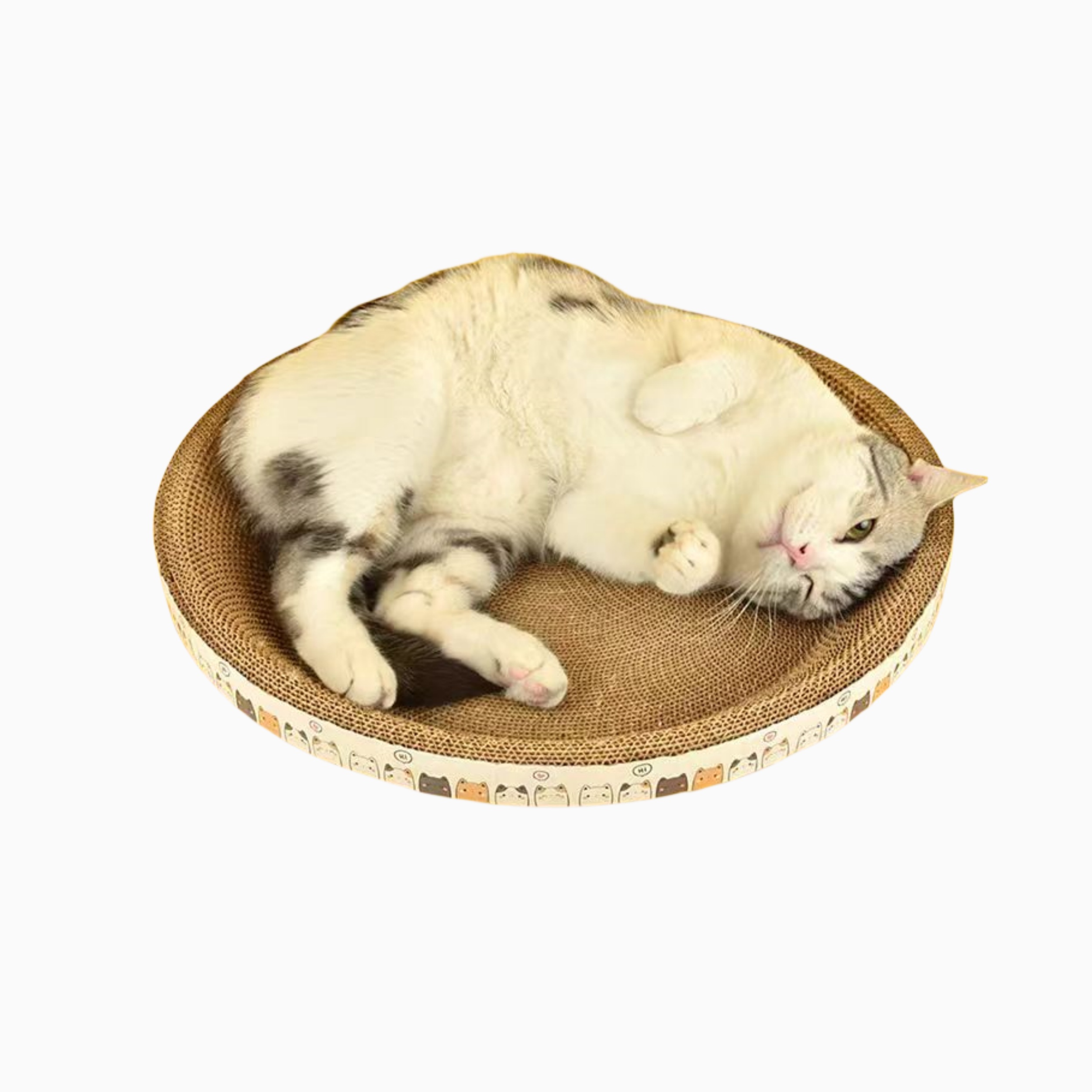 

1pc/2pcs Round Cat Scratcher Lounge Bed, Durable Cardboard Pet Scratcher Pads For Indoor Cats And Kittens, Provides Comfortable Rest