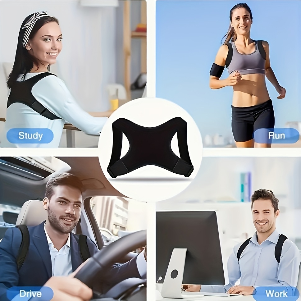 Cinturón corrector de postura ajustable - Soporte ergonómico de la columna cervical, diseño de malla transpirable, no necesita energía, tamaño único que se adapta a todos para uso diario y espalda, cinturón corrector de postura, cinturón cómodo, cinturón seguro