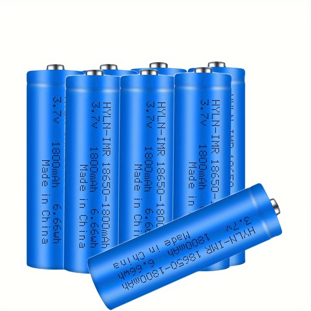 TEMU 8 Pcs Original 18650 Lithium Batteries, 1800 Mah Rechargeable Batteries, Compatible With 3.7v, Suitable For Flashlight, Electric Fan, Radio Can Assembly Battery