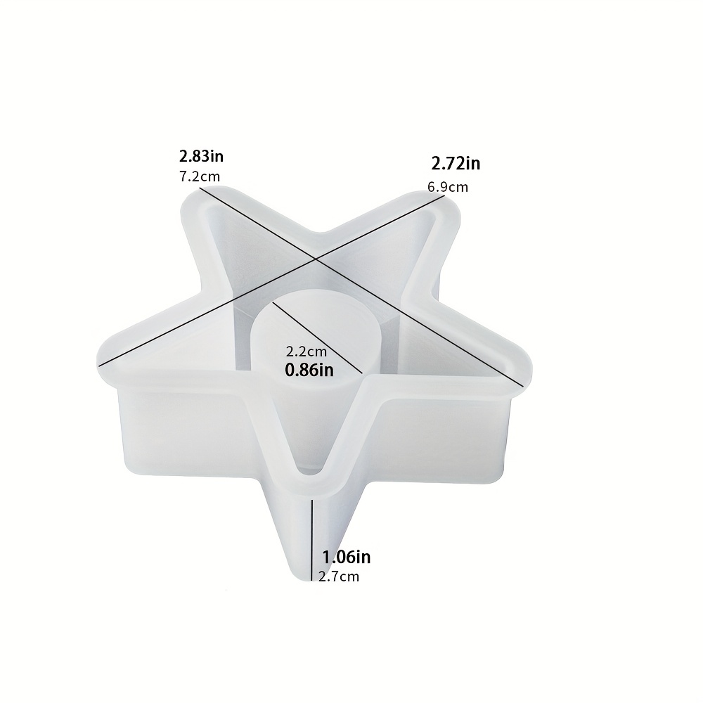 Image of Dnejiu Diy Star-shaped Concrete & Epoxy Resin Candle Holder Molds - Reusable Silicone Molds For Homemade Candles, Jewelry Making, Home Decor Craft Supplies, Decorative Stars, Versatile Crafting