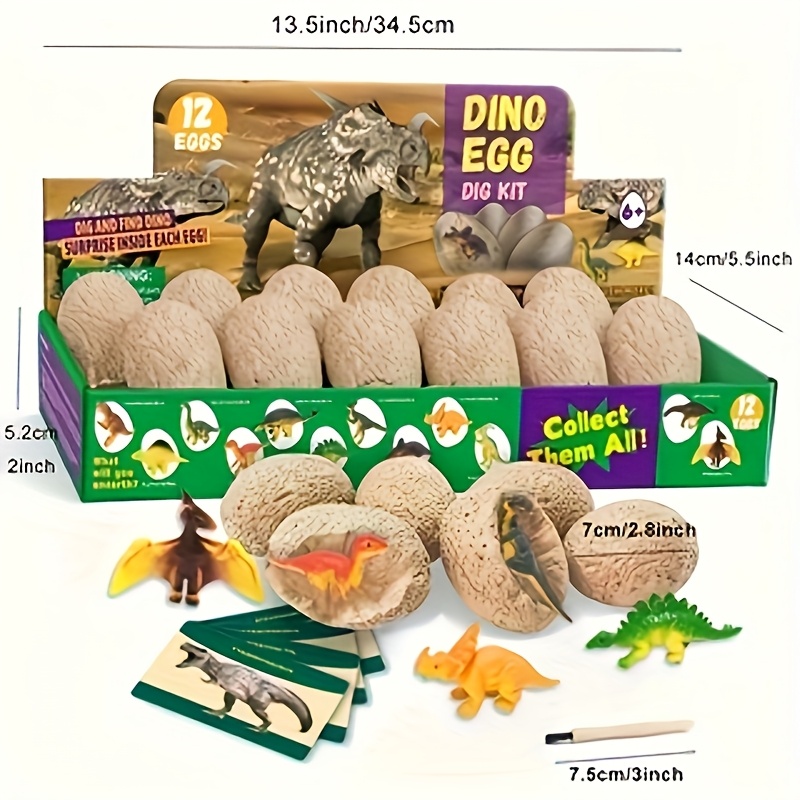 12pcs Dinosaur Egg Set for Hands-On Learning and Development