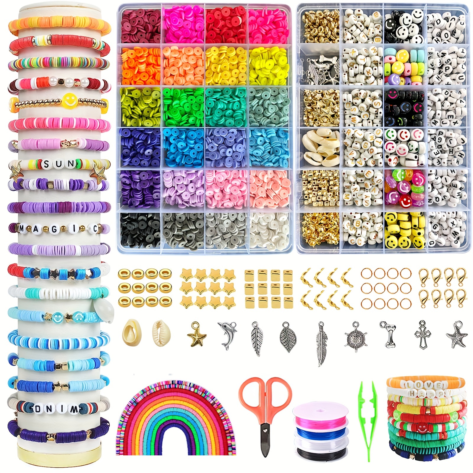 Abalorios para Hacer Pulseras 5200Pcs Kit Abalorios Cuentas para