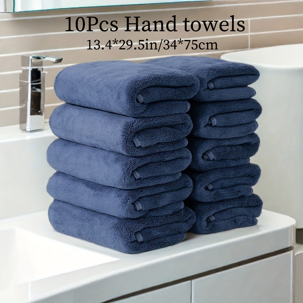 

10-pack Ultrasoft Microfiber Hand Towels, 13.4x29.5in, High Absorbency, Knitted Polyester , Contemporary Rectangular Space-themed Towels For Home, Shower, Gym, Sauna - Assorted Colors