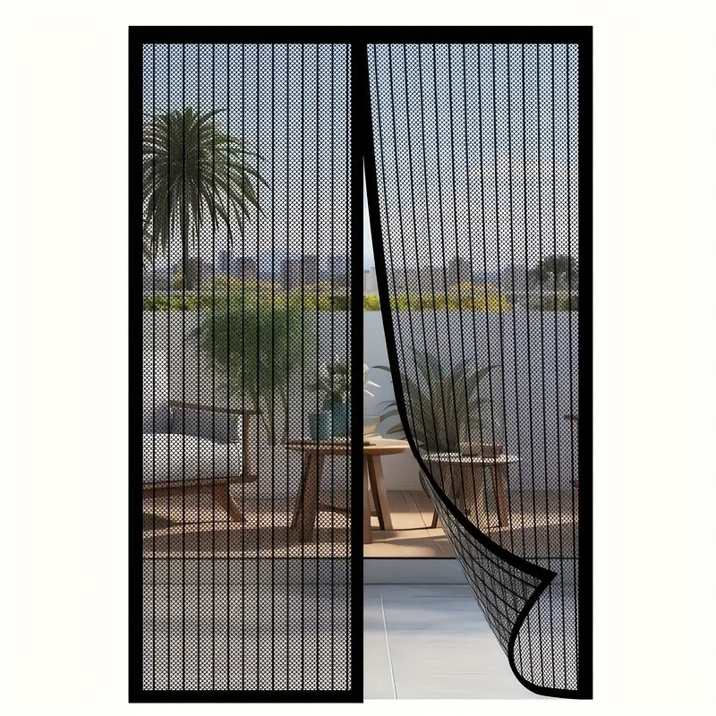 

Easy-install Magnetic Mesh Curtain For Summer - Insect & Mosquito Repellent, Breathable Polyester , , Ideal For Bedroom, Living Room & Doors