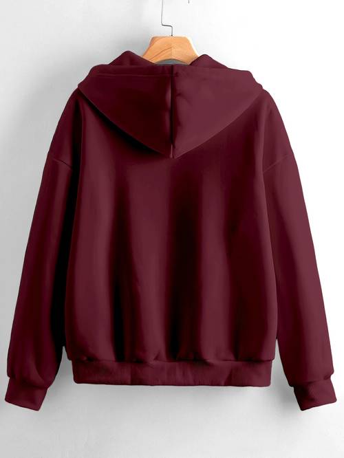 einfarbiger dicker sweatshirt mit kordelzug, reißverschluss, kapuze, kängurutasche langen ärmeln, damen freizeit-sport-sweatshirt im europäischen amerikanischen stil