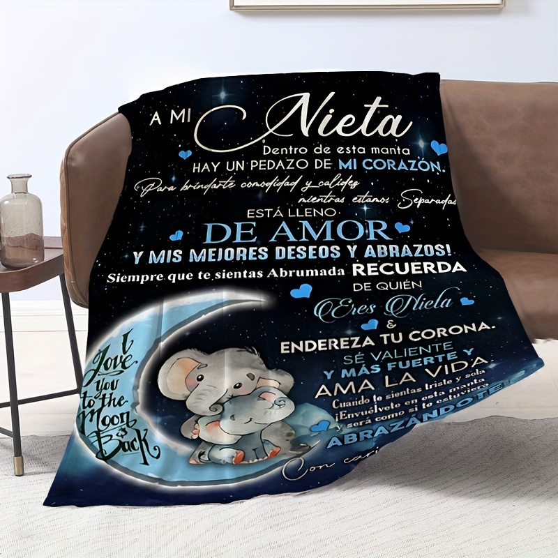 TEMU [ ]1PC Carta a Manta española, Manta de estilo moderno, Manta para exteriores, Manta para viajes y camping, Manta y cómoda, Sofá cama de viaje,