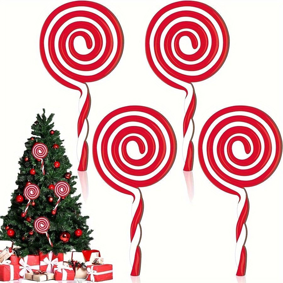 

6pcs Christmas Tree Ornaments, Red & Hanging Decor, No Needed, For Home & Kitchen Decoration
