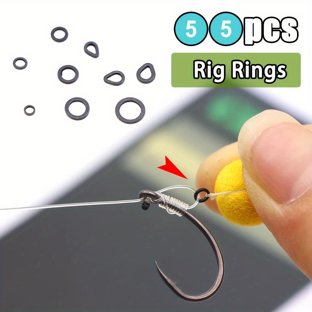 

55 Pcs Fishing Rig Rings Stainless Steel Carp Fishing Terminal Tackle O-rings For Ronnie Rigs Chod Rigs Quick Link Connectors Accessories