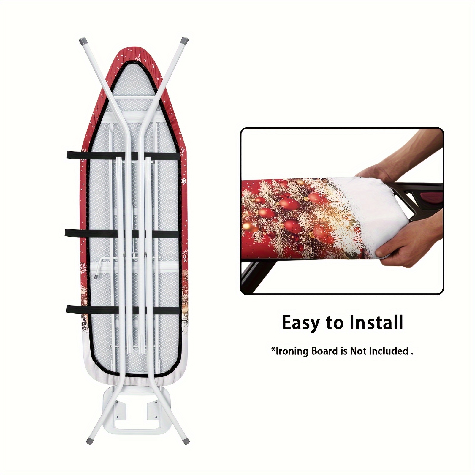 christmas holiday ironing board cover with elastic edges 1 pack snowman print replacement   resistant padded cover   details 9