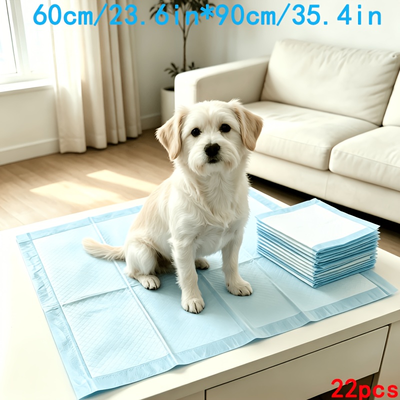 TEMU 22pcs 60cm/23.6in*90cm/35.4in Dog Toilet Pads, Disposable Puppy Training Pads, Dog Bed Mats, Pee Pads, Cat And Dog Training Pads, Quick-drying